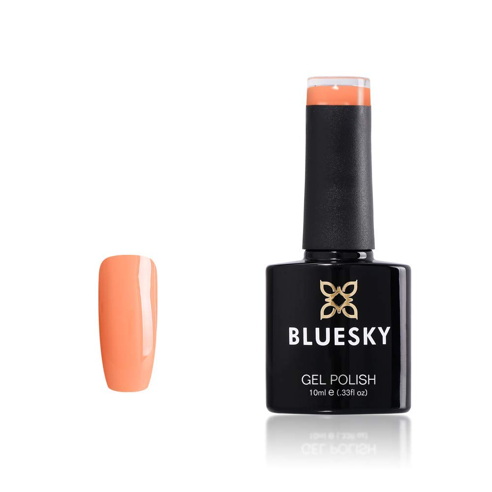 Bluesky Gel Nail Polish, Shells In The Sand 80644, Orange, Coral, Long Lasting, Chip Resistant, 10 ml (Requires Drying Under UV LED Lamp)