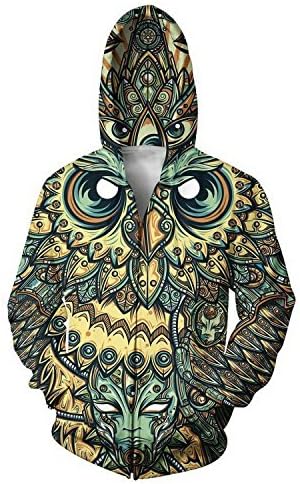 Owl Of Dreams 3D Graphic Print Hoodie Zip Up Pocket Jacket
