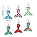 Gejoy 24 Pieces Mermaid Tail Shape Key Chain Reversible Sequins Keychain Christmas Decorations for Keys Handbags Wallets, 6 Colors
