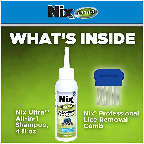 Nix Ultra Lice Shampoo & Egg Removal Comb, Lice Removal Treatment, 4 Fl