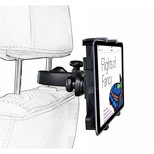 Megadrem Universal Car Back Seat Pillow Headrest ABS Mount Holder Stand Bracket with 360 Degree Rotating Travel Kit For 7 - 11 inch Samsung Galaxy Tab 10.1 Tablet iPad Mini iPad Air 4 3 2 Ebook GPS