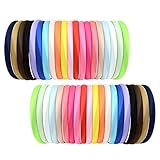 ZTWEDEN 40 Pcs Girls Satin Headbands for Girls DIY Craft Fashion Baby Teen Kid Toddler Accessories Wide 0.4 inches and 20 Colors