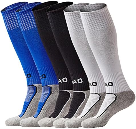 VANDIMISoccer Socks for Kids Youth Adult (1/3/4/5 pairs) Team Sport Knee High Long Socks