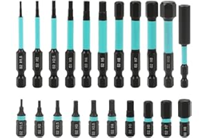 21 Pcs Drill Hex Bit Set H1.-H10 Metric, 25mm & 60mm Shank Screwdriver Bits for Drivers, Rust-Proof with Strong Magnet, Inclu