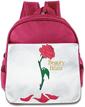 XJBD Custom Cool Beauty And The Beast Boys And Girls School Backpack For 1-6 Years Old Pink
