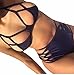 Canserin Women Sexy Push-up Bandage Swimsuit (L, Black)