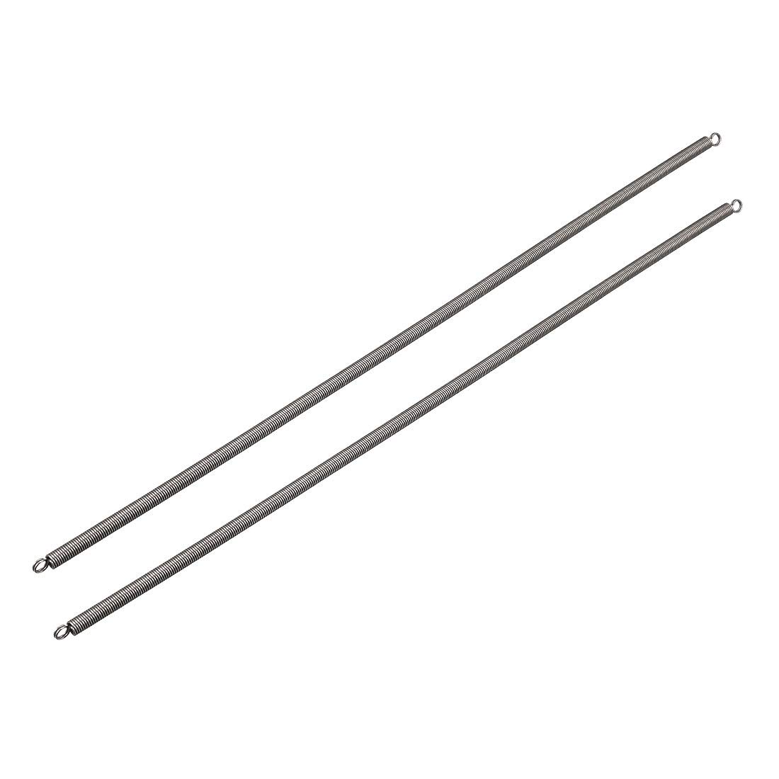 Sourcingmap Extension Spring - 0.7mm Wire Dia, 5mm OD, 300mm Free Length Spring Steel Small Dual Hook Tension Spring 2pcs