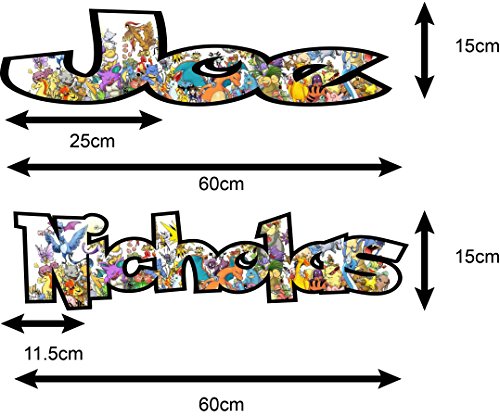 S Customisable Pokemon Childrens Name Wall Art Decal Vinyl Stickers for Boys/Girls Bedroom - //coolthings.us