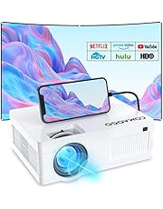 Projector 9500 Lumens, HD 1080P Enhanced Mini Movie Projector 220 inch Display, 65,000 Hours Lamp Life for Outdoor/Home Projection