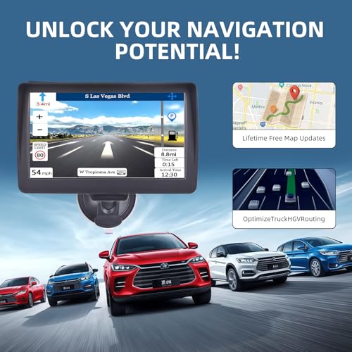 7" Sat Nav, 2026 UK & Europe Maps Included | Free lifetime map updates. Voice-guided turns, speed camera warnings. Ideal for HGV, van, motorhome.