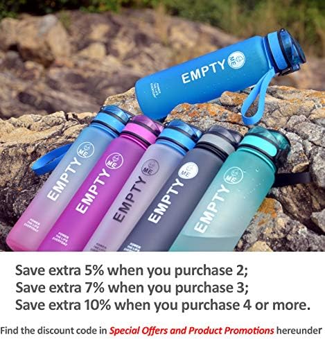 Blue water bottle with a straw lid, ideal for sports and outdoor activities, priced at $13.98 as of August 9, 2023.