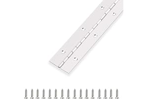 GRRONZEE Piano Hinge 48 Inch x 1.5 Inch Stainless Steel Continuous & Piano Hinge Heavy Duty Piano Hinges, 0.04" Leaf Thickness, 0.5" Knuckle Length, Screw Included