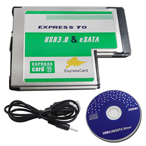 JXSZ Hidden ExpressCard 54mm USB 3.0+eSATA II 2.0 Combo Adapter Card Laptop Notebook