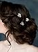 Yean Bridal Hair Pins Wedding Rhinestones Hair Clips Accessories for Women and Girls (Set of 3) (Silver)