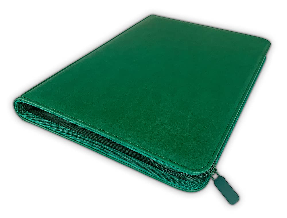 Arkero-G® 18-Pocket Premium Zip Binder, Green/Green, 360 Card Album/Zip Portfolio, Scrapbook Pokemon, Magic, Yugioh