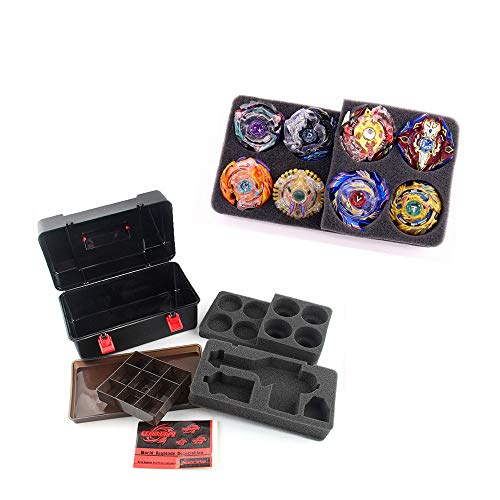 AutumnFall Portable Waterproof Box 8 in 1 Carrying Case Burst Battle Gyro Storage Box for Beyblade Burst Spinning Top (A)