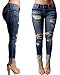 L&ZZ  Women's High-waisted Ripped Holes Skinny Jeans Plus Size