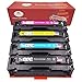 Toner Kingdom Compatible with HP 201X (1 Black, 1 Cyan, 1 Yellow, 1 Magenta) CF400X CF401X CF402X CF403X Toner Cartridges for HP Color LaserJet Pro MFP M277dw M277n M252dw M252N - 4 Pack, High Yield