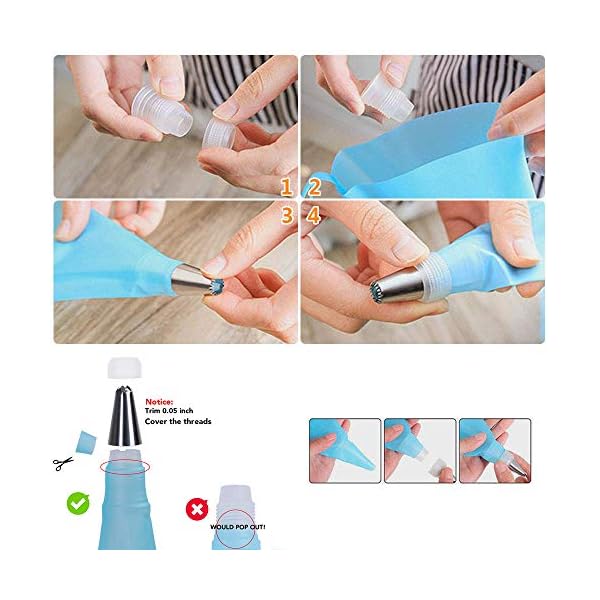 Reusable Piping Bags and Nozzles for Cupcakes,Icing Bags and Nozzles Flower