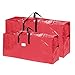 Christmas Tree Storage Bags - Set of 2 Woven Totes for up to 16-Foot Artificial Trees - Protects Holiday Decorations from Damage by Elf Stor (Red)