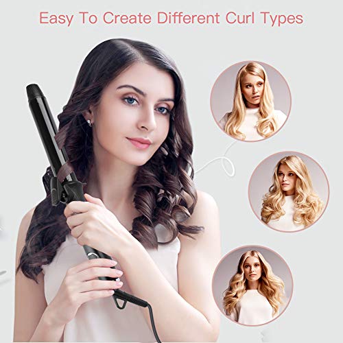 Curling Iron, MANLI 1 Inch Hair Curler with Tourmaline Ceramic Coating, Hair Curling Wand, 360°Swivel Cord, Auto Shut-Off, 4 Heat Setting for All Types of Hair (120°F to 440°F)