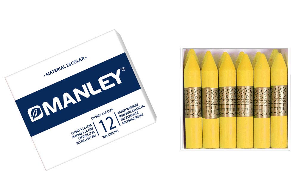 Manley 422145 - Box of 12 Crayons Nº4, Yellow