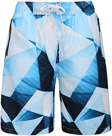 Halconia Men's Quick Dry Swim Trunks Beach Shorts Watershorts with Mesh Lining