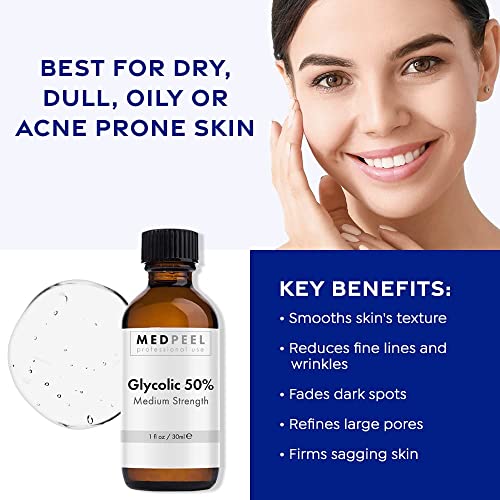 MedPeel Glycolic Acid 50 Essential Peel Kit, Includes Peel, Prep