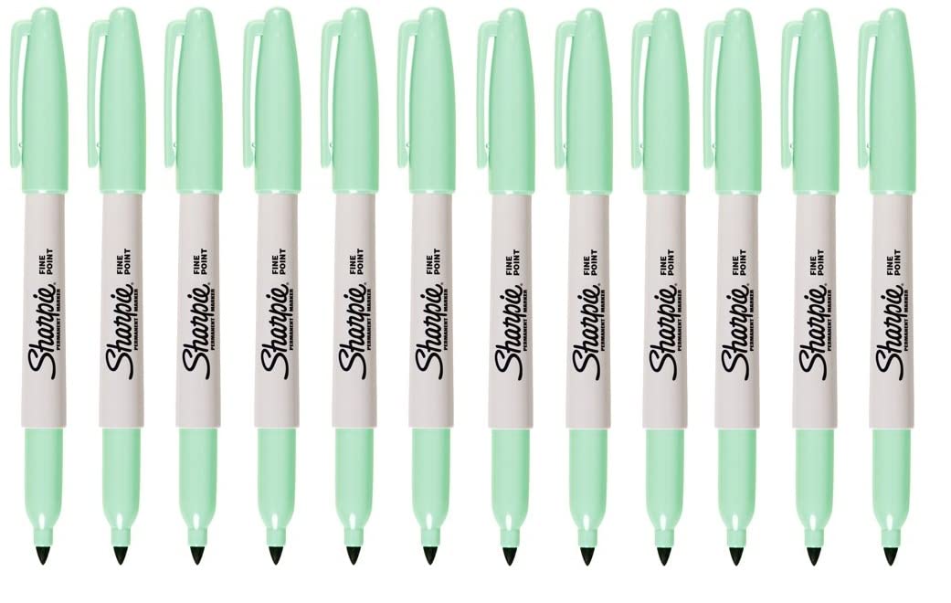 Sharpie Fine Point Permanent Marker Mint Green 12 Pack