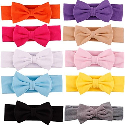 Baby Girls Soft Headbands Hairband Headwrap Elastic Solid Color Turban