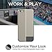 Encased Holster Belt Clip Case Compatible to iPhone SE (SlimSHIELD Series) Ultra Slim Hybrid Shell + Durable Protection (Apple iPhone SE 5 5S) (Metallic Gray)