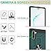 Atump Galaxy Note 10 Case with HD Screen Protector, 360°Rotation Ring Holder Kickstand [Work with Magnetic Car Mount] PC+ TPU Phone Case for Samsung Note 10 2019 Release, Midnight Green