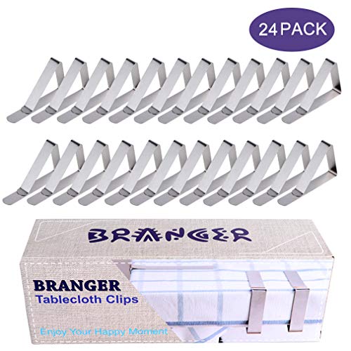 Branger Tablecloth Clips 24 Pack, Stainless Steel Picnic Table Cloth Clips, Flexible Outdoor Indoor Table Cover Clamps/Holders for Party, Camping, Wedding & Household - Thumbnail 7