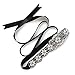 SWEETV Pearl Beaded Wedding Dress Belt Rhinestone Bridal Belt Sash for Evening Gown with Ribbon, Black