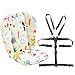Twoworld Baby High Chair Seat Cushion Liner Mat Pad Cover and High Chair Straps (5 Point Harness) 1 Suit (Giraffe)