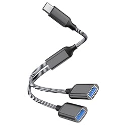 USB C Male to Dual USB Female Adapter, USB