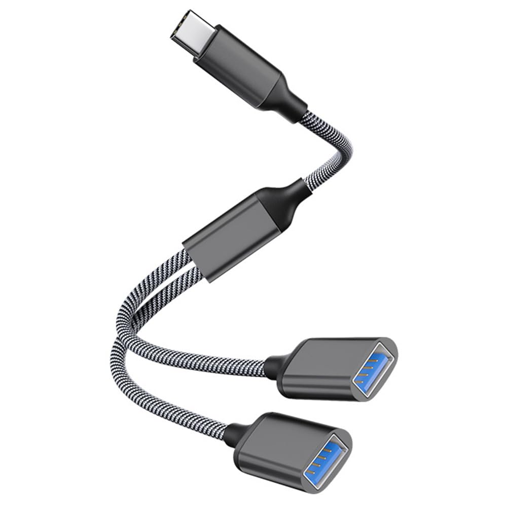 USB C Male to Dual USB Female Adapter, USB