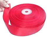 Red Satin Ribbon. High End Double Face Spool. 1 Inch 50 Yards Roll by Drency Ribbons