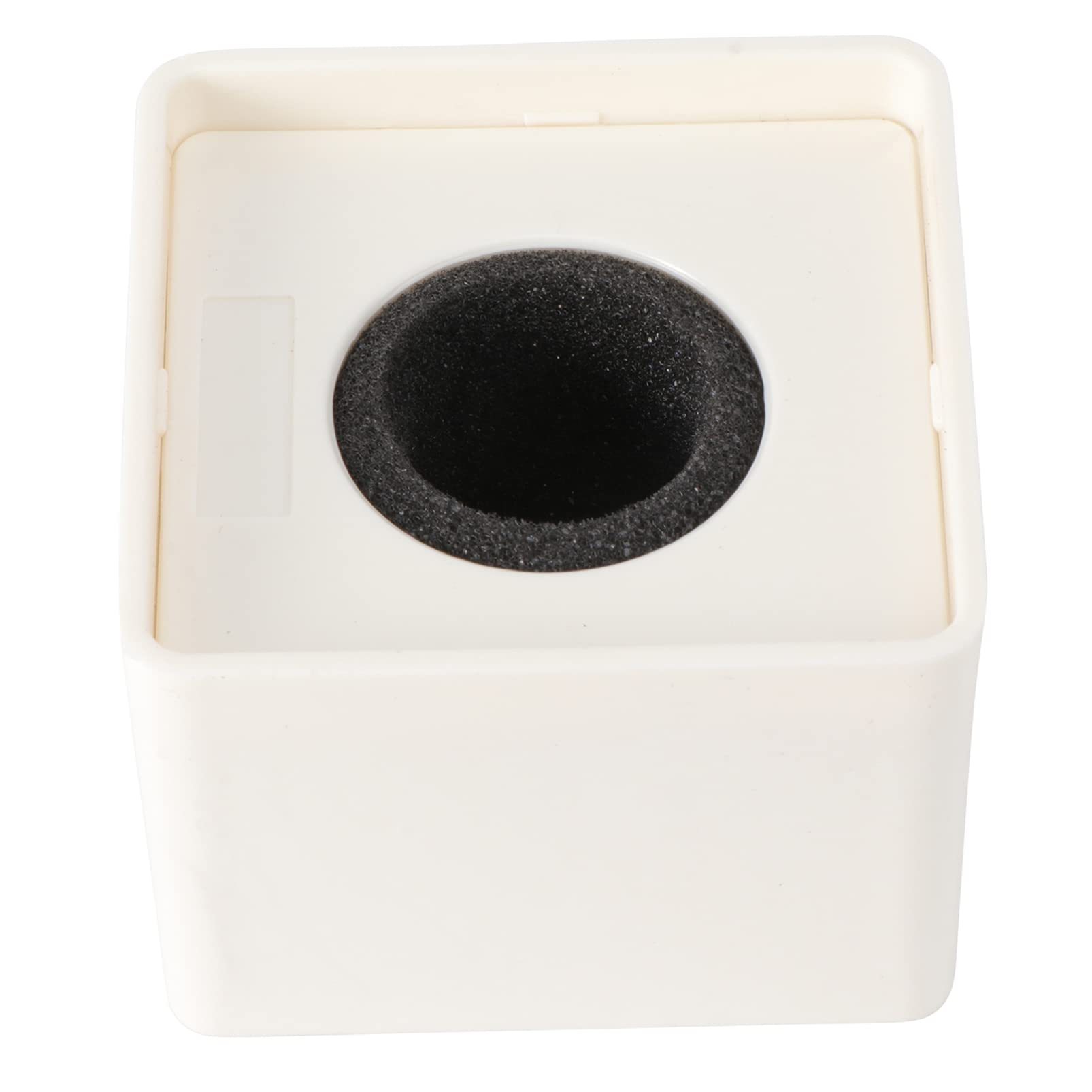 Sewroro Microphone Prop Microphone Flag Station Square Cube Shaped Interview Mic Microphone Logo Portable ABS Injection Square Mic Flag Station Logo ( White )