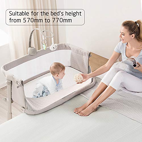 Baby Bassinet,RONBEI Bedside Sleeper Baby Bed Cribs,Baby Bed to Bed, Newborn Baby Crib,Adjustable Portable Bed for Infant/Baby Boy/Baby Girl (Bassinet)
