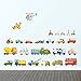 DECOWALL DS4-8015 The Transports Kids Wall Stickers Wall Decals Peel and Stick Removable Wall Stickers for Kids Nursery Bedroom Living Room Decor