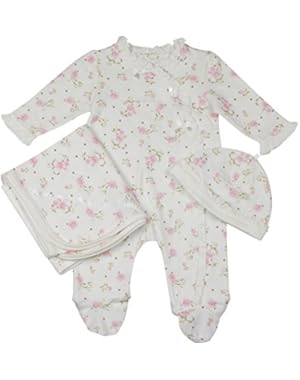 Baby-girls Ivory Blossoms Layette Footie Set