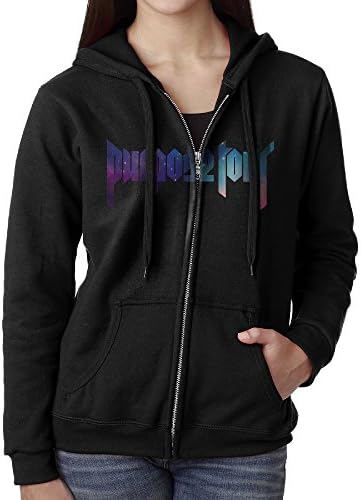 Justin Bieber Purpose World Tour Sky Logo Zipper Hoodies For Women XL Black