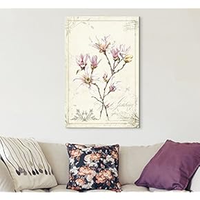 Canvas Wall Art - Vintage Style Magnolia Flowers - Giclee Print Gallery Wrap Modern Home Art Ready to Hang - 12x18 inches
