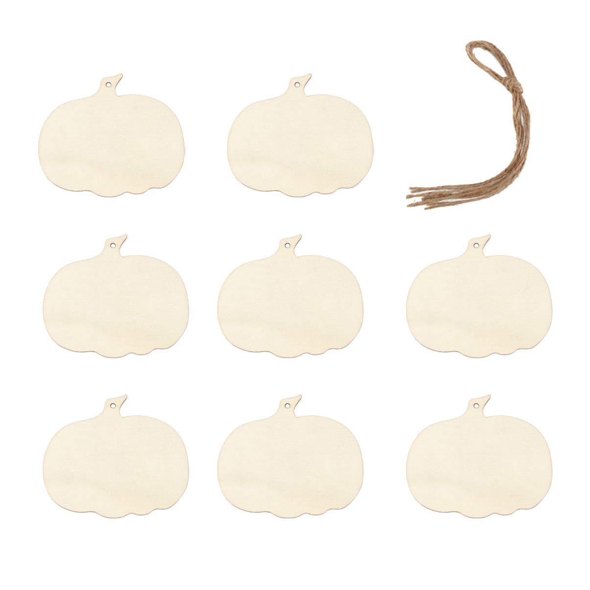 EXCEART 8Pcs Unfinished Wooden Pumpkins Unfinished Pumpkin Blank Wood Cutouts Wooden Decorations Halloween Blank Craft Ornaments for DIY Halloween