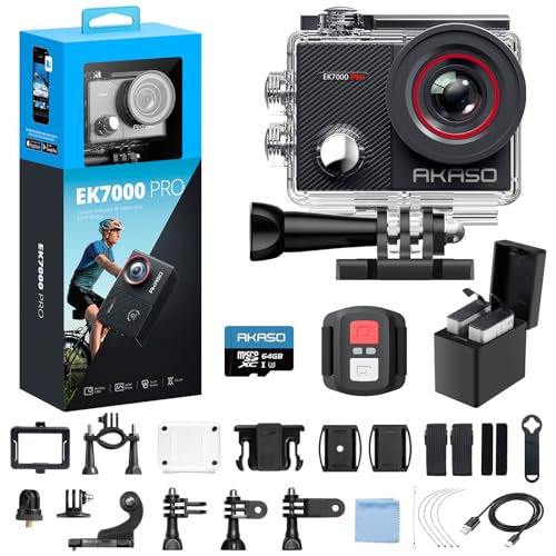 AKASO EK7000 Pro 4K Action-Kamera mit 64GB microSDXC Speicherkarte