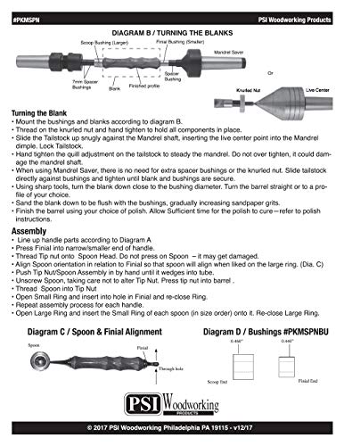 Penn State Industries PKMSPN Measuring Spoon Set Kit Woodturning Project (5pack) - Thumbnail 3