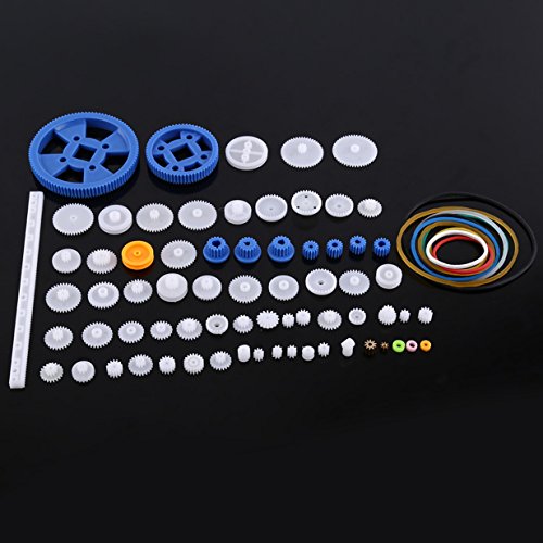 80Pcs Plastic Gears Pulley Belt Crown Gear Set Worm Kits Robot Car Motor Toy DIY Parts Assortment
