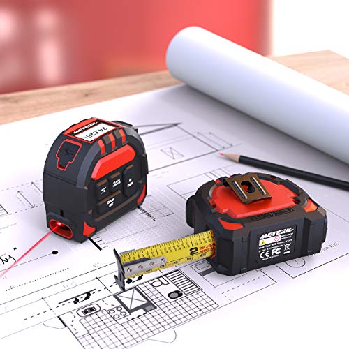 Meterk Laser Tape Measure 2 in 1, Laser Measure 131.2Ft/40M, Measuring