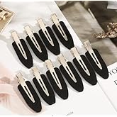 10-Piece No Bend Metal Hair Clips, Professional Styling Accessories - Black